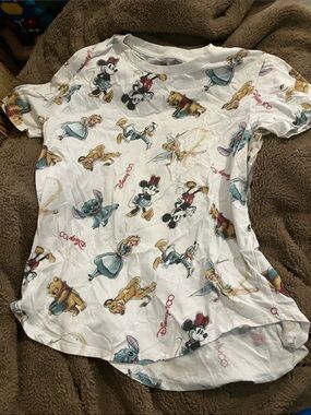 Disney White All-Over Characters Graphic Tee